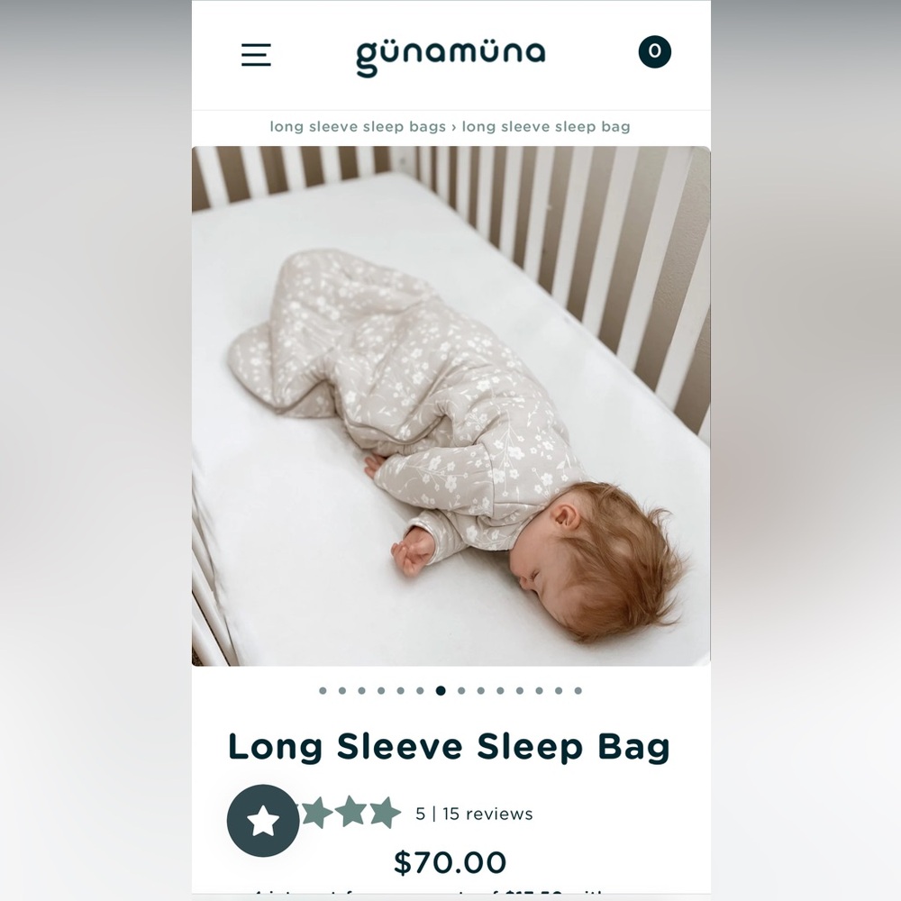 NWT Gunamuna long sleeve 2.6 tog sleep bag